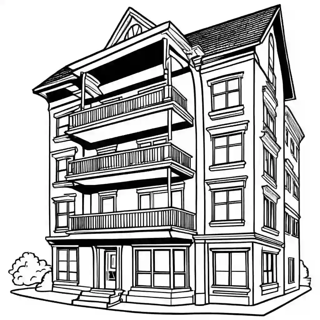 Apartments coloring pages